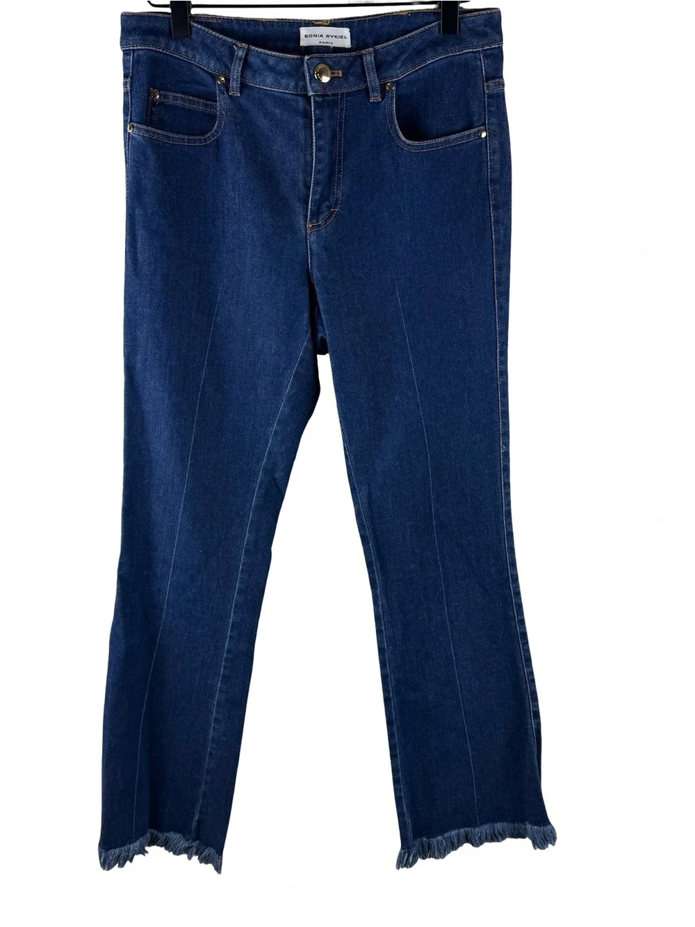 Sonia Rykiel Womens Fringe Hem Boot Cut Jeans Size 38 or 6